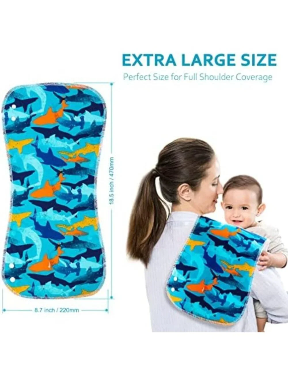 Large 12-Pack Baby Burp Cloths & Bibs Set - Super Absorbent, Soft, 3-Layer